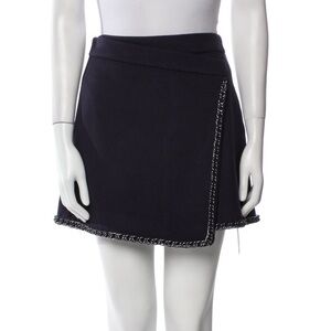 Tory Burch Black Mini Skirt with Chain Detail NAVY SZ 10: W15, H21, L17